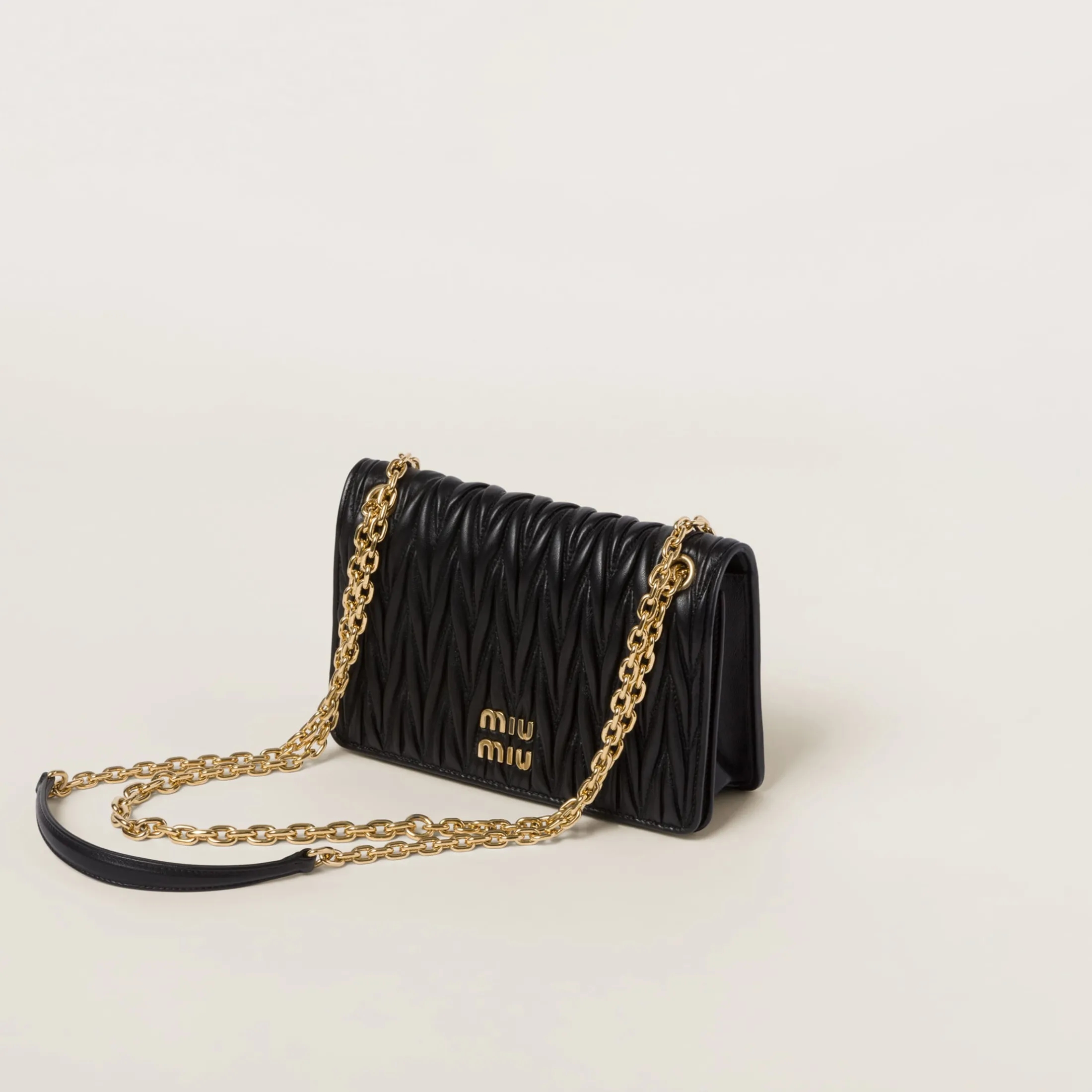 Black Matelassé Nappa Leather Mini-bag | Miu Miu