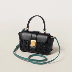 Black Matelassé Nappa Leather Mini-bag | Miu Miu