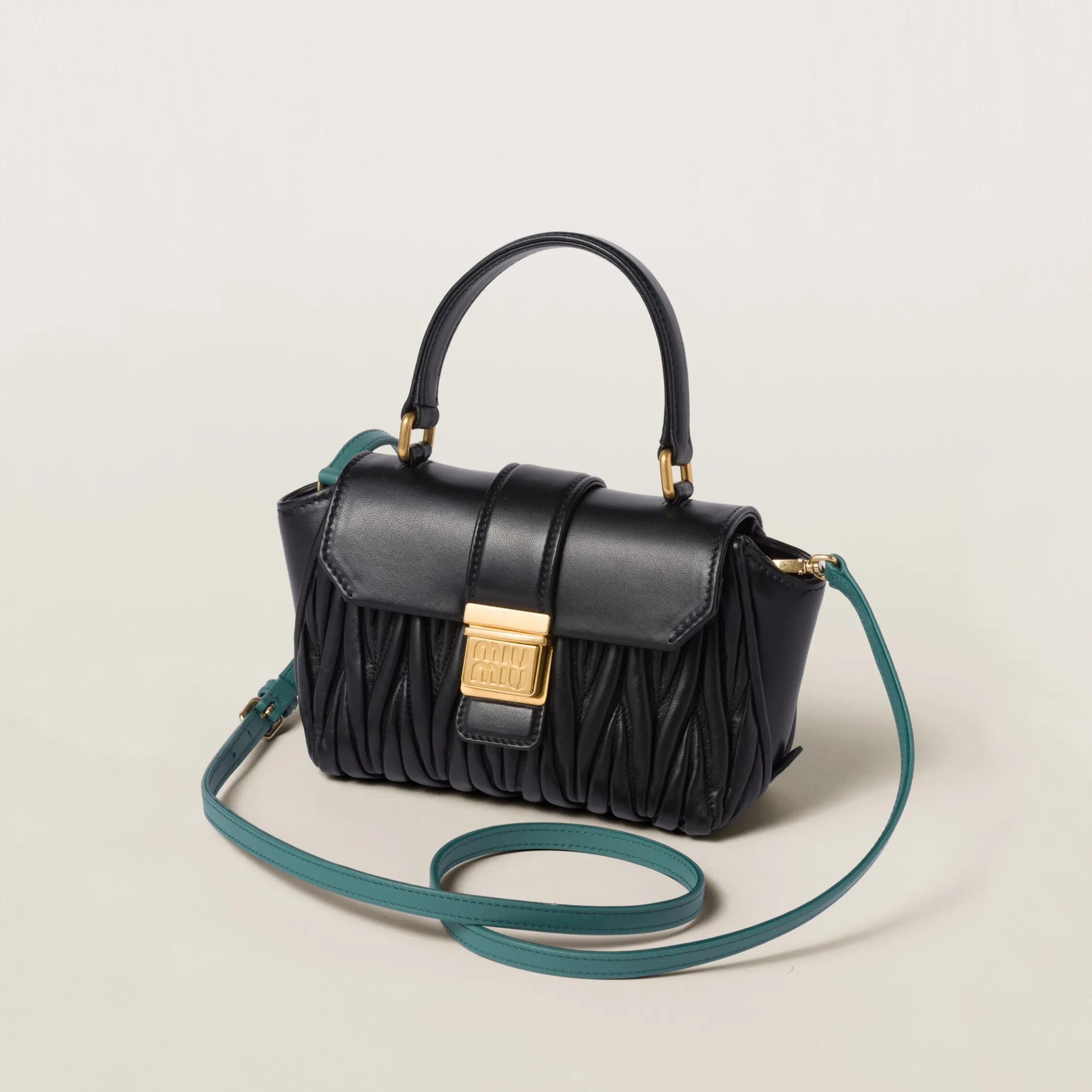 Black Matelassé Nappa Leather Mini-bag | Miu Miu