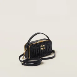 Black Matelassé Nappa Leather Shoulder Bag | Miu Miu