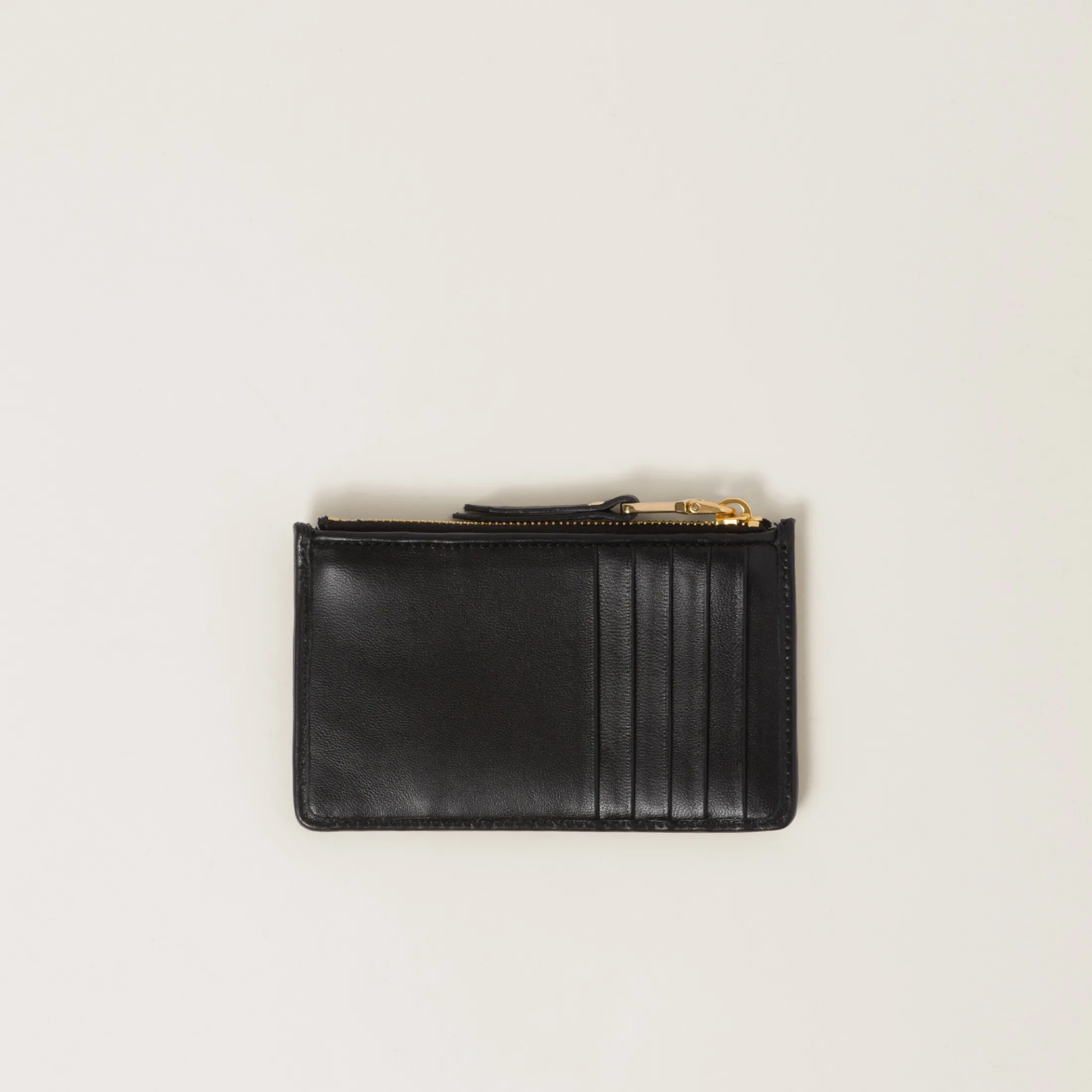 Black Matelassé Nappa Leather Envelope Wallet | Miu Miu