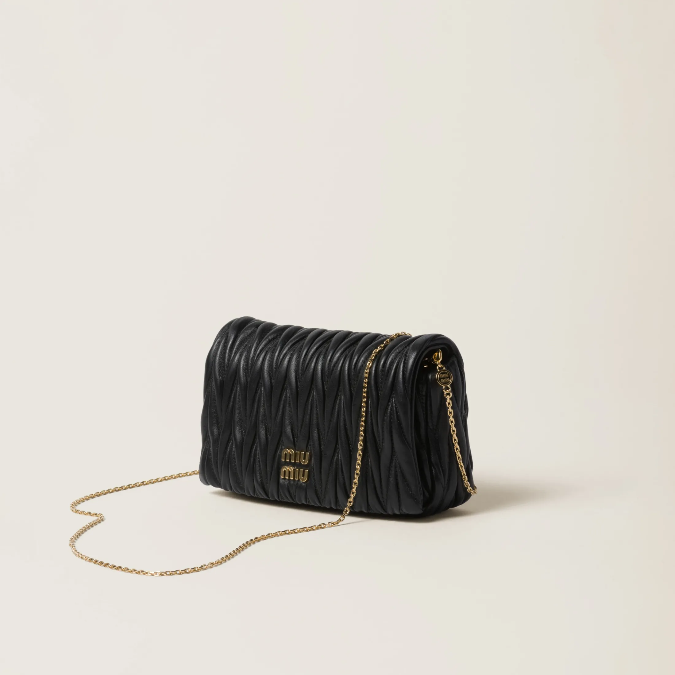 Black Matelassé Nappa Leather Mini-bag | Miu Miu