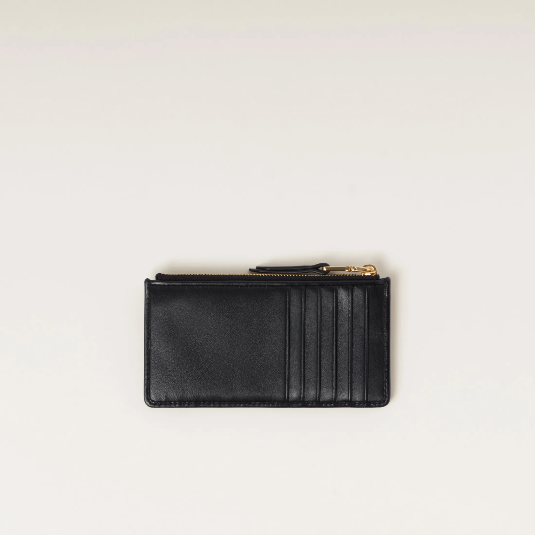 Black Matelassé Nappa Leather Envelope Wallet | Miu Miu