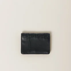Black Matelassé Nappa Leather Card Holder | Miu Miu