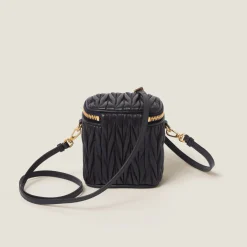 Black Matelassé Nappa Leather Micro Bag | Miu Miu