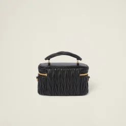 Black Matelassé Nappa Leather Shoulder Bag | Miu Miu