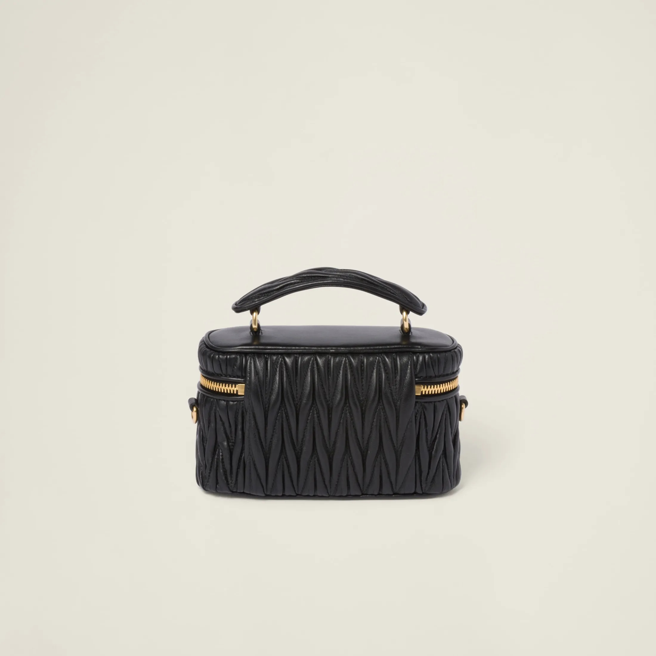 Black Matelassé Nappa Leather Shoulder Bag | Miu Miu