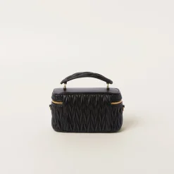 Black Matelassé Nappa Leather Shoulder Bag | Miu Miu