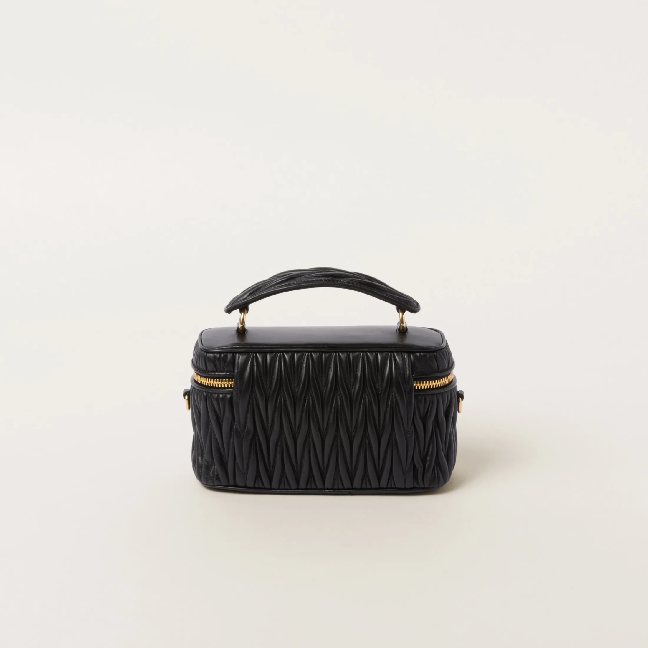 Black Matelassé Nappa Leather Shoulder Bag | Miu Miu