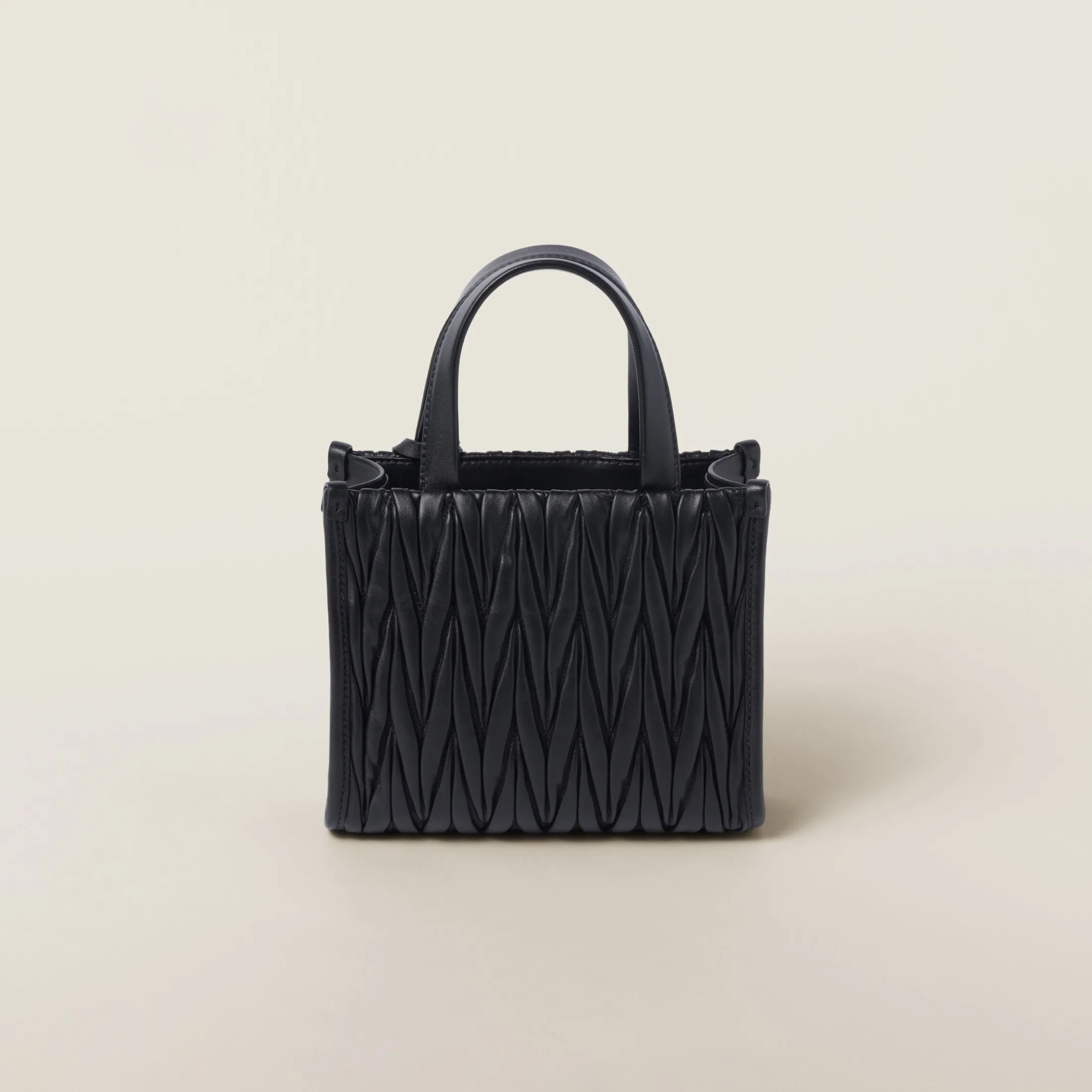 Black Matelassé Nappa Leather Handbag | Miu Miu