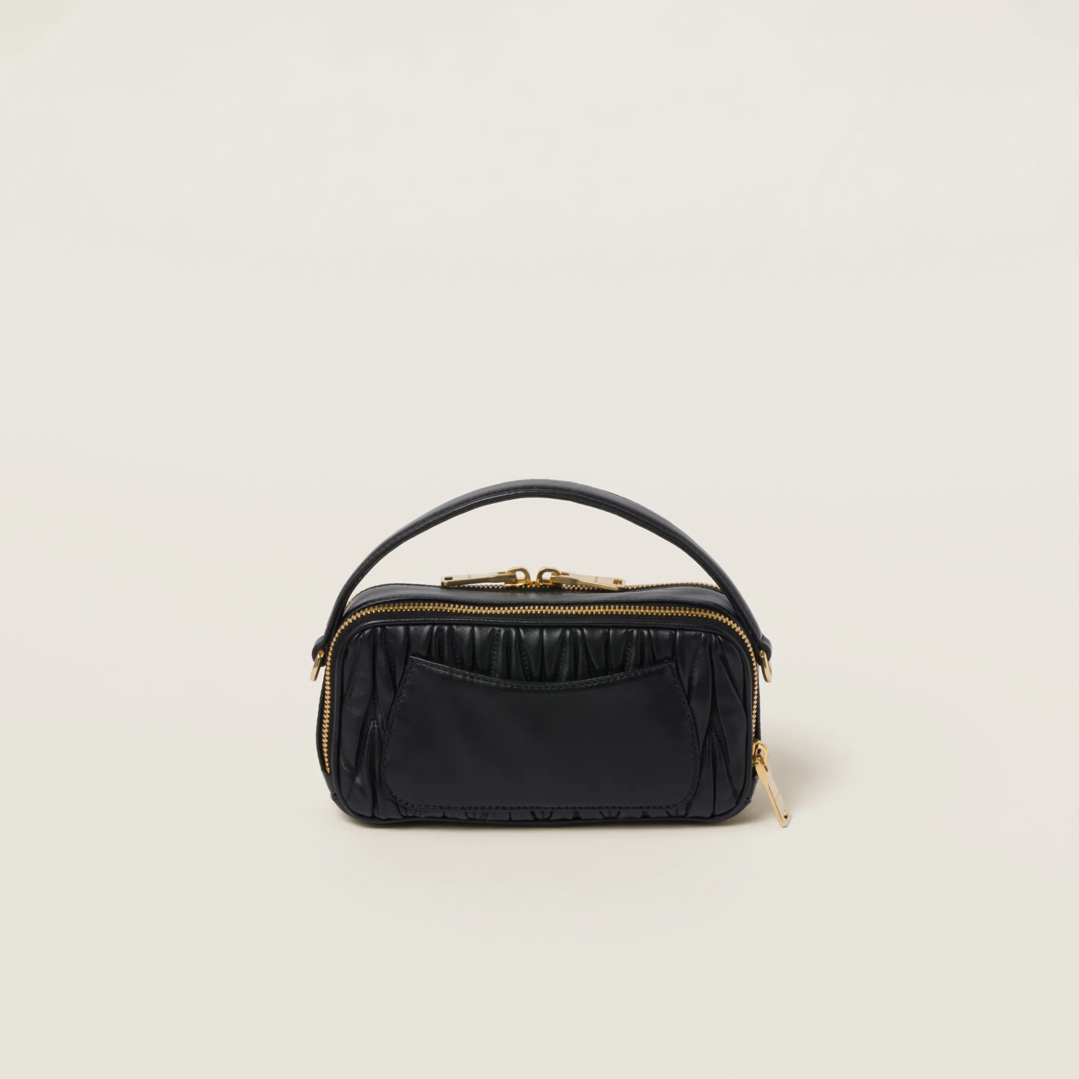 Black Matelassé Nappa Leather Shoulder Bag | Miu Miu