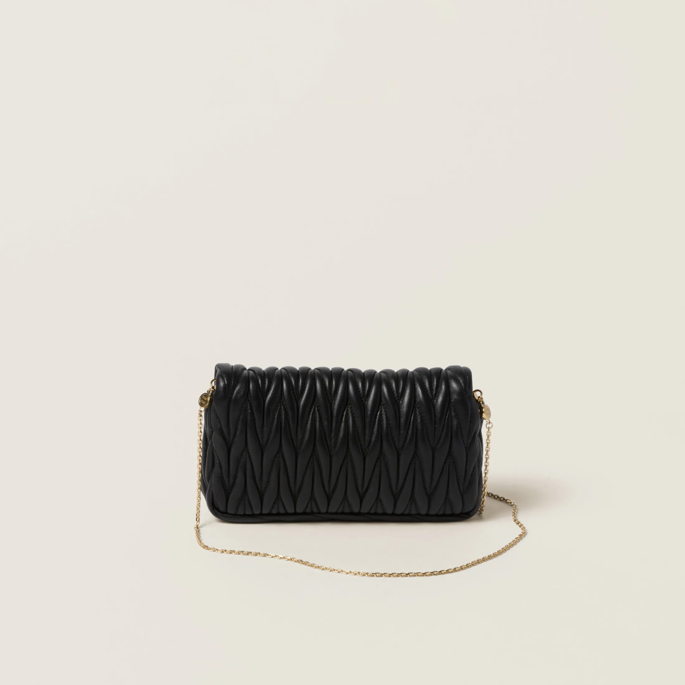 Black Matelassé Nappa Leather Mini-bag | Miu Miu