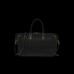 Black Matelassé Nappa Leather Handbag | Miu Miu