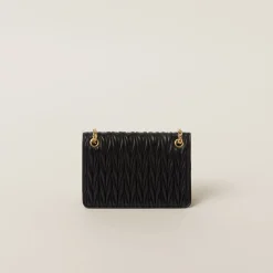 Black Matelassé Nappa Leather Mini-bag | Miu Miu