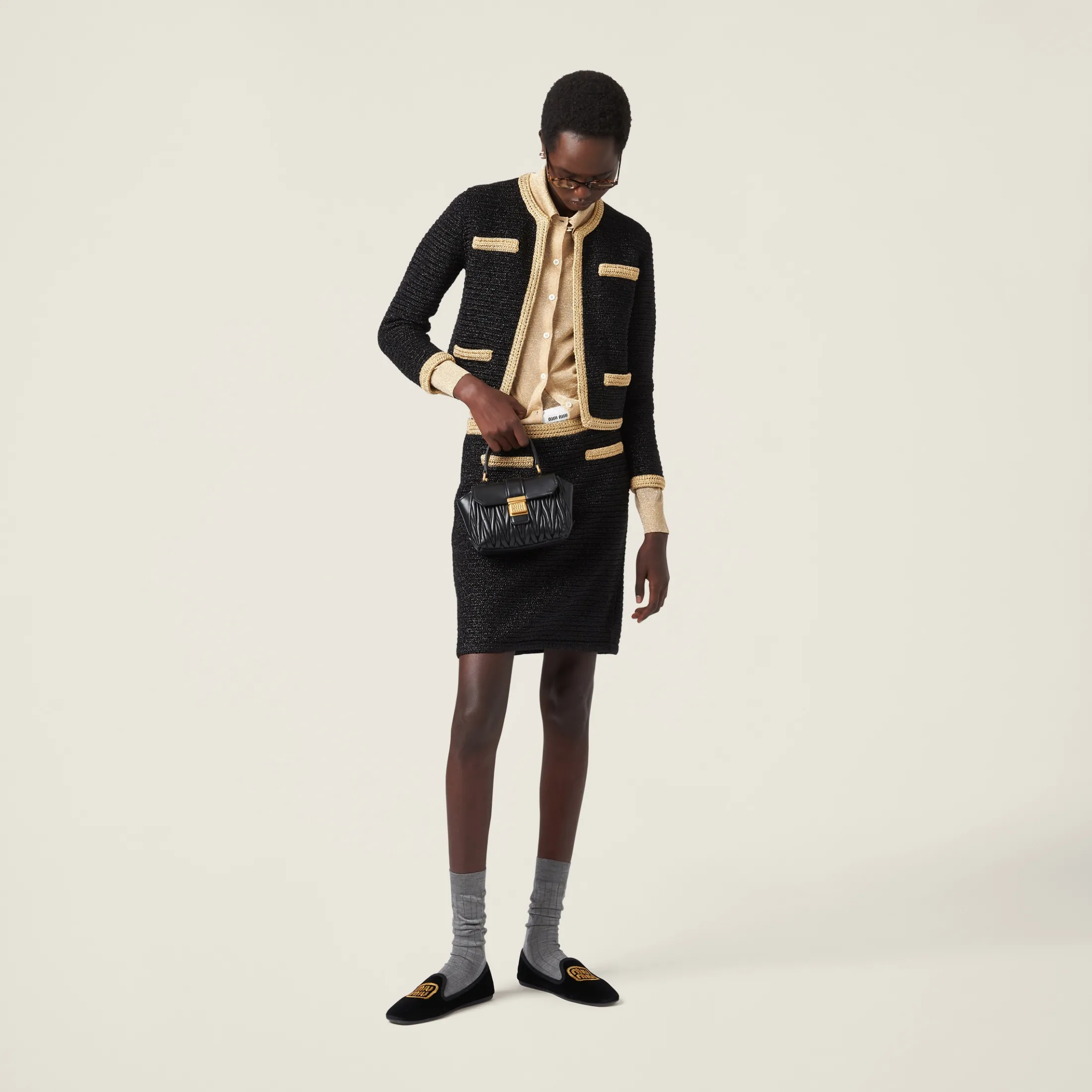 Black Matelassé Nappa Leather Mini-bag | Miu Miu