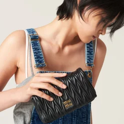 Black Matelassé Nappa Leather Mini-bag | Miu Miu