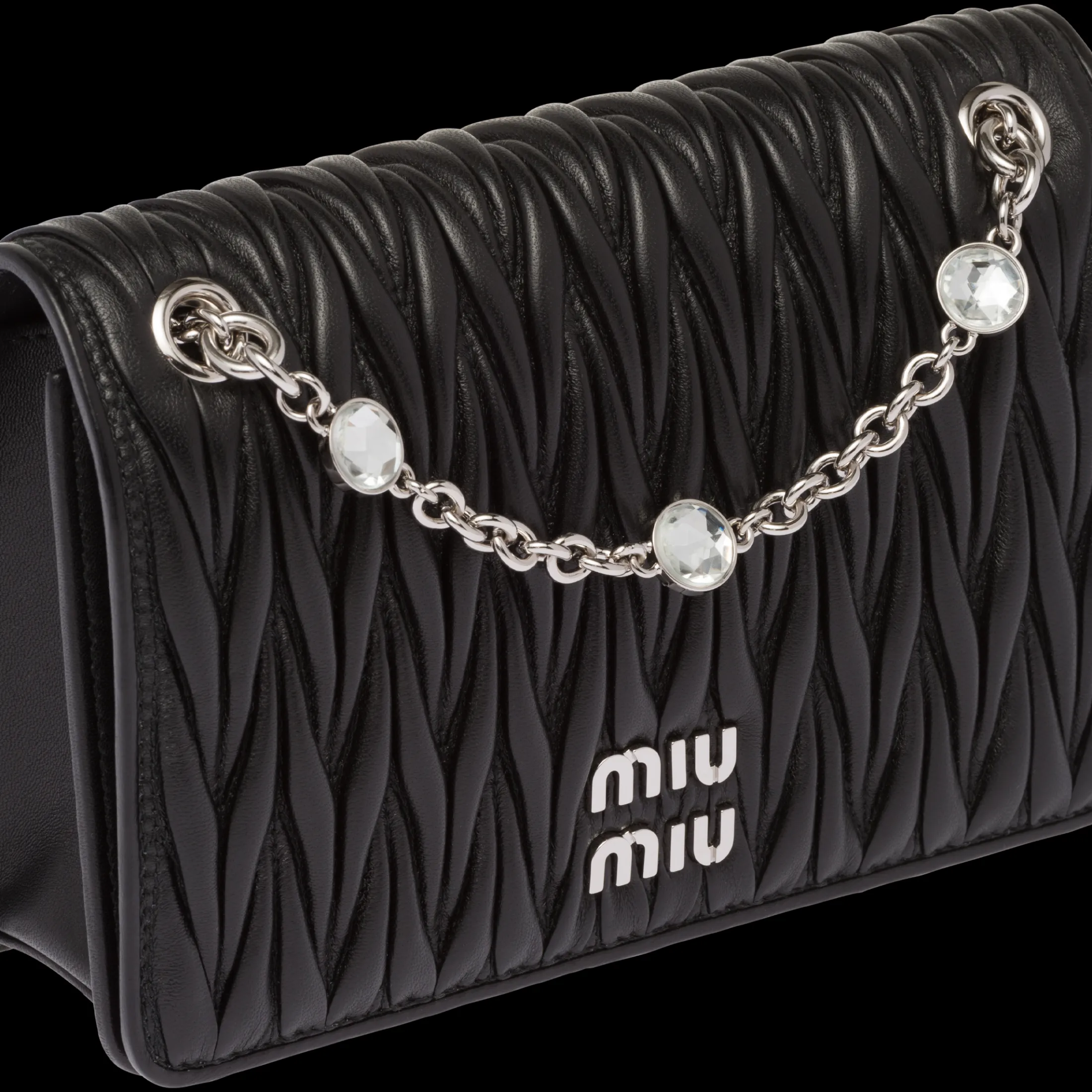 Black Matelassé Nappa Leather Mini-bag | Miu Miu