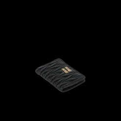 Black Matelassé Nappa Leather Card Holder | Miu Miu