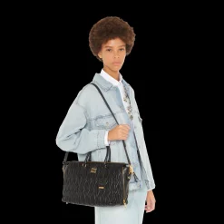 Black Matelassé Nappa Leather Handbag | Miu Miu