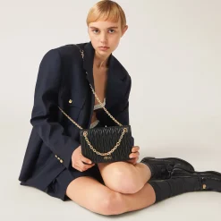 Black Matelassé Nappa Leather Mini-bag | Miu Miu