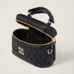 Black Matelassé Nappa Leather Shoulder Bag | Miu Miu