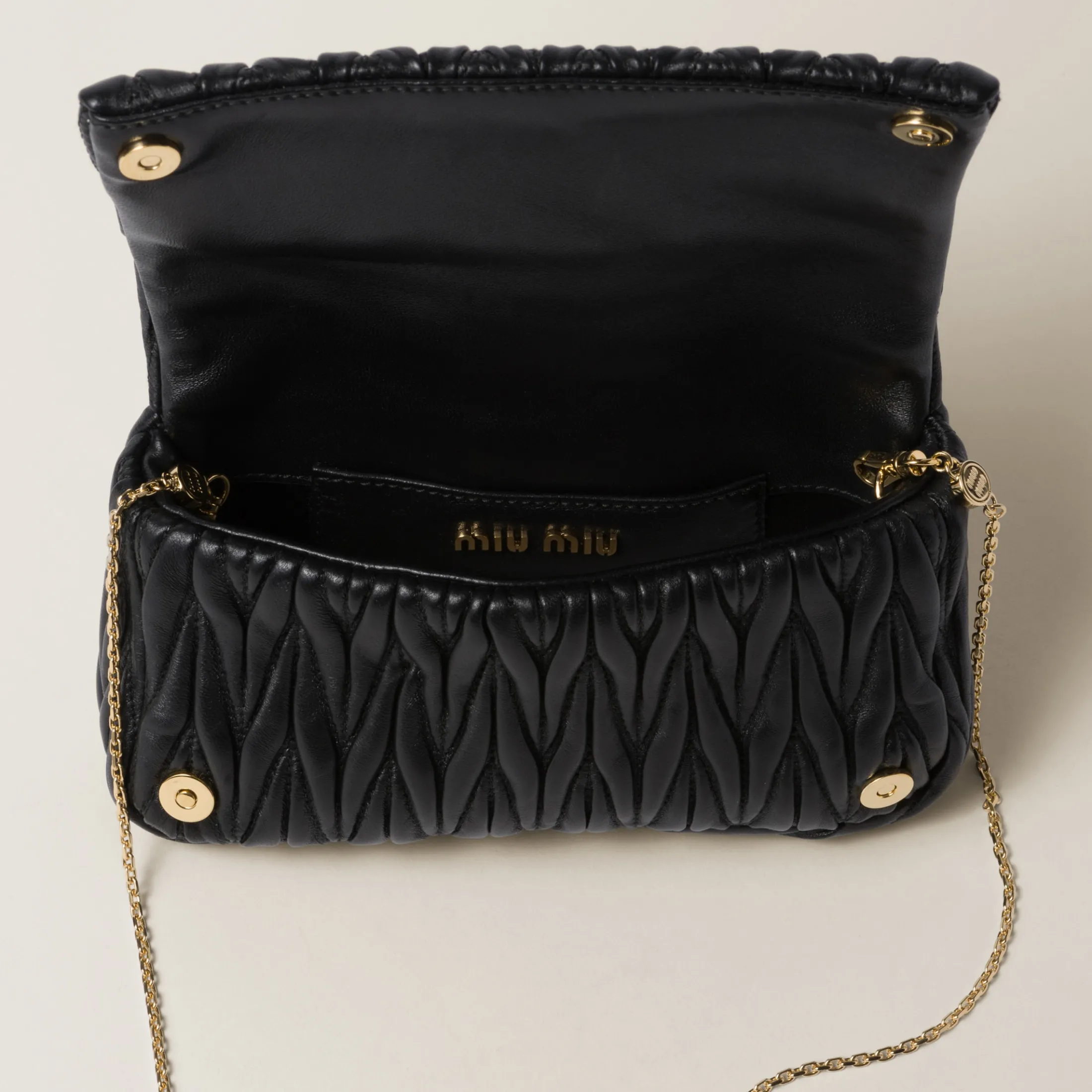 Black Matelassé Nappa Leather Mini-bag | Miu Miu