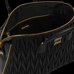 Black Matelassé Nappa Leather Handbag | Miu Miu