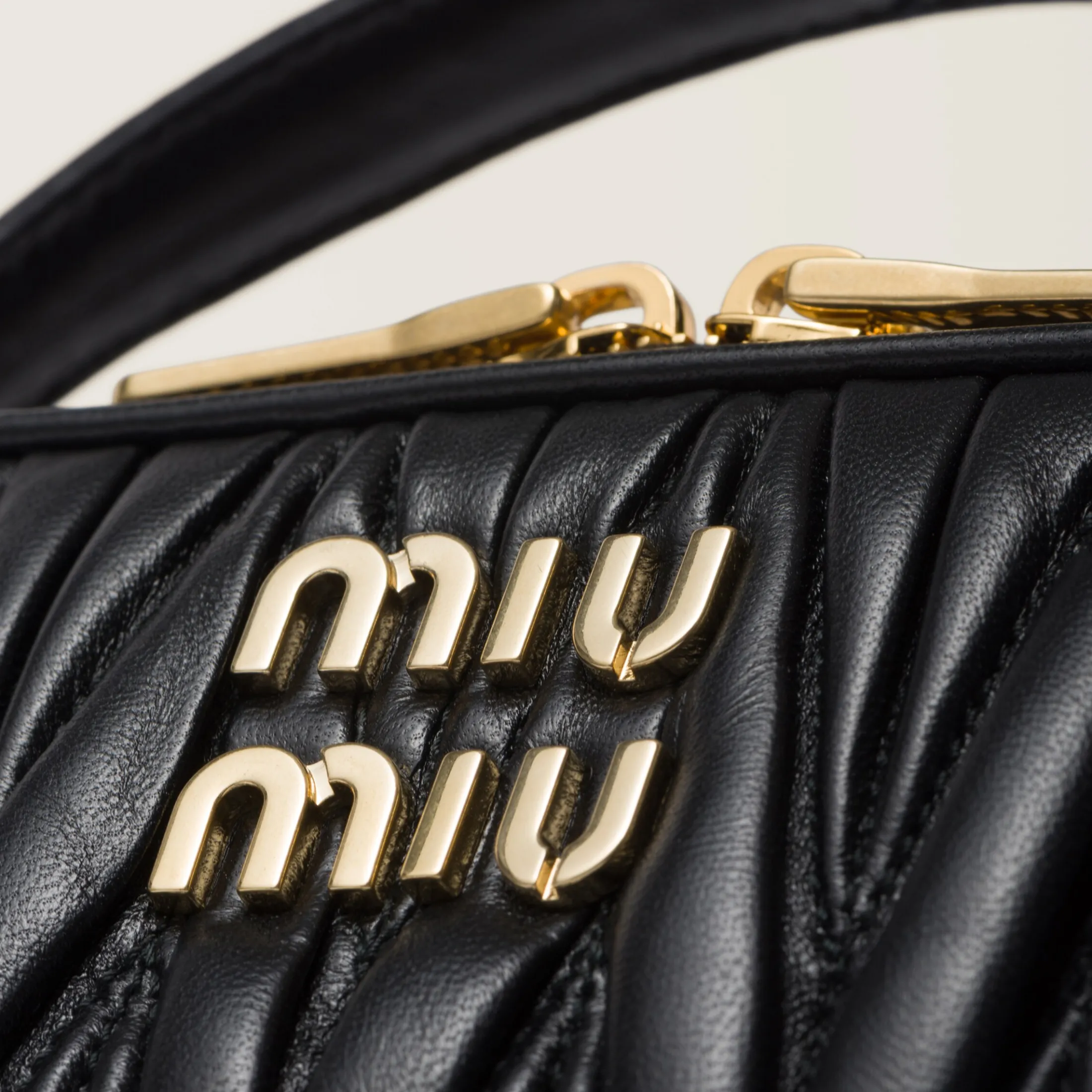 Black Matelassé Nappa Leather Shoulder Bag | Miu Miu