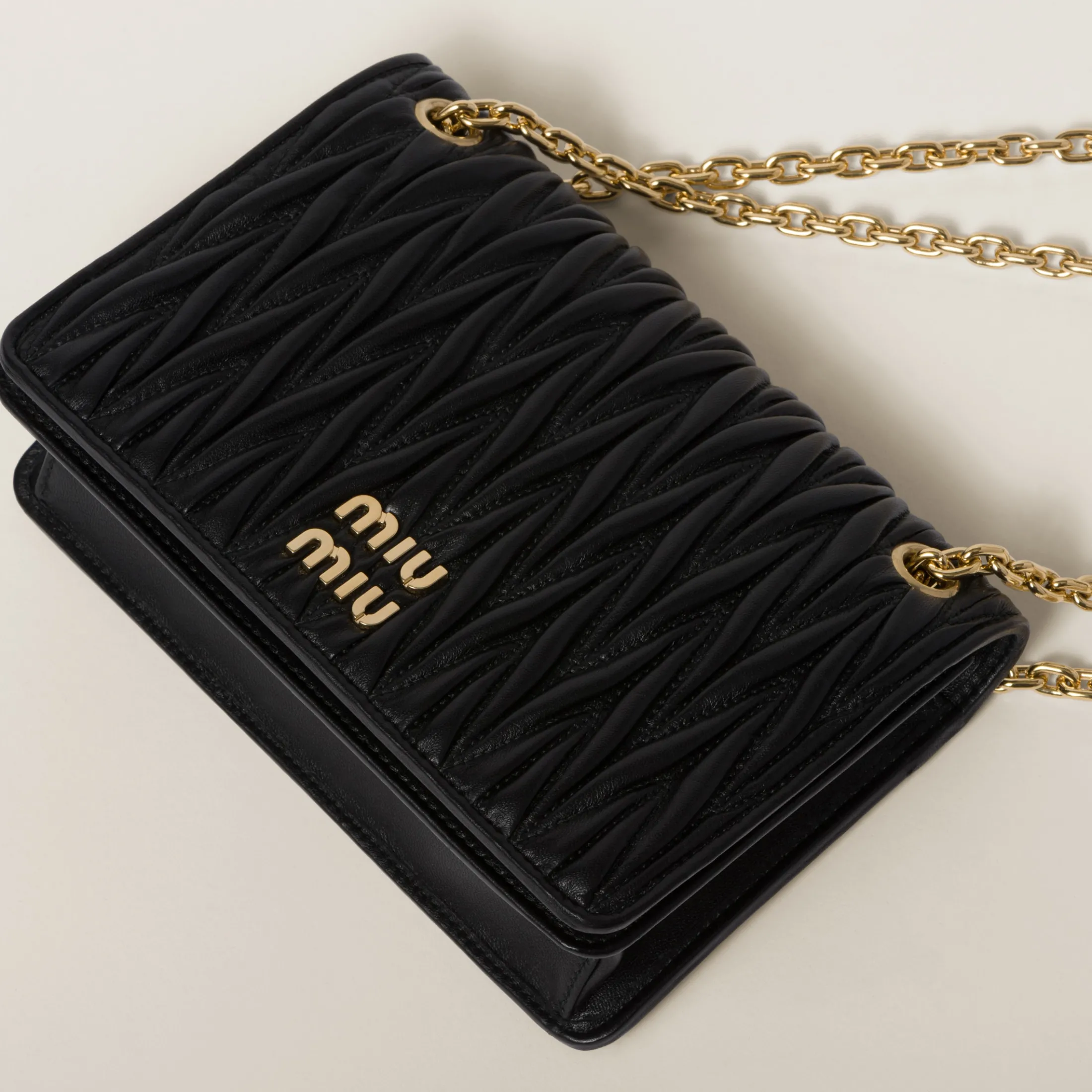 Black Matelassé Nappa Leather Mini-bag | Miu Miu