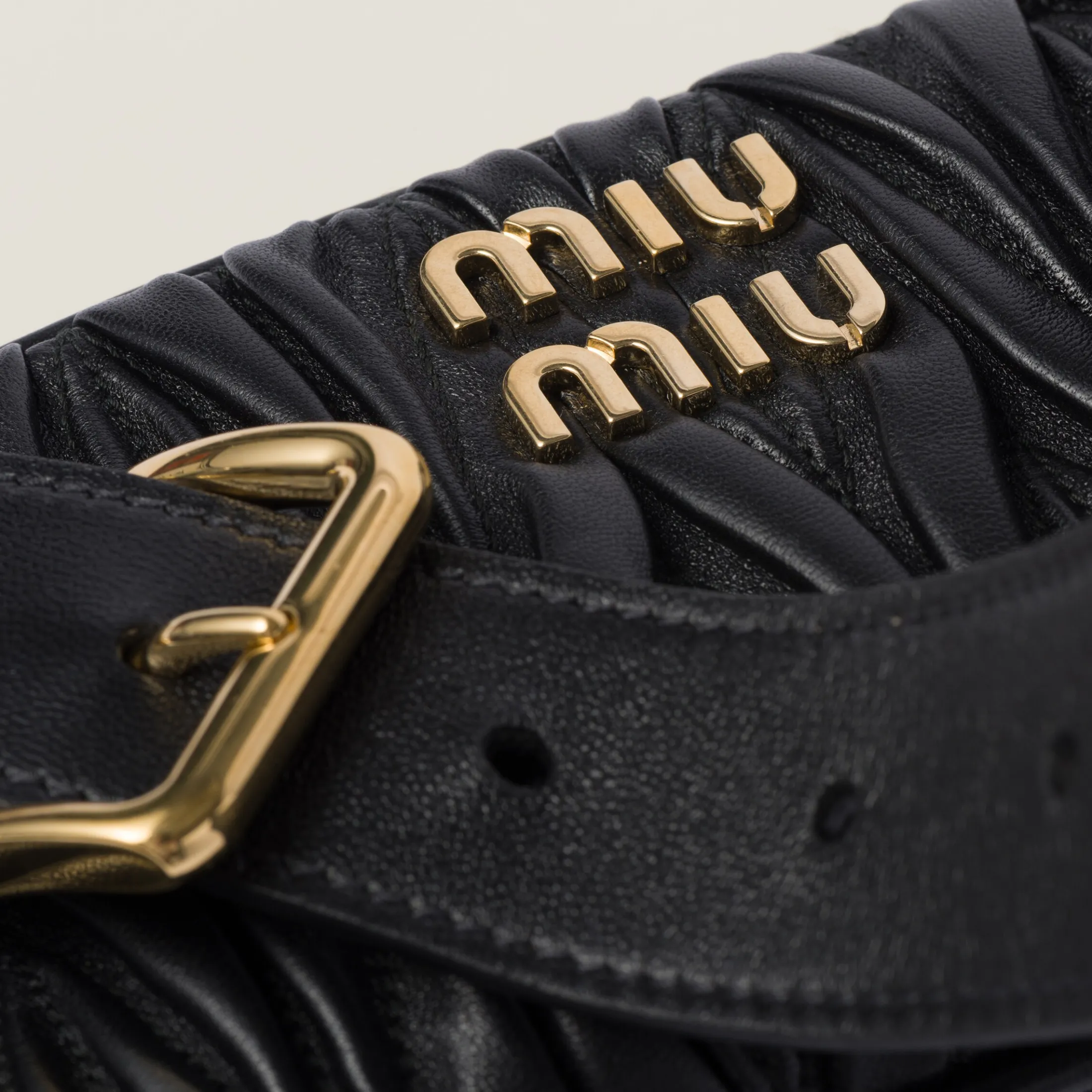 Black Matelassé Nappa Leather Shoulder Bag | Miu Miu