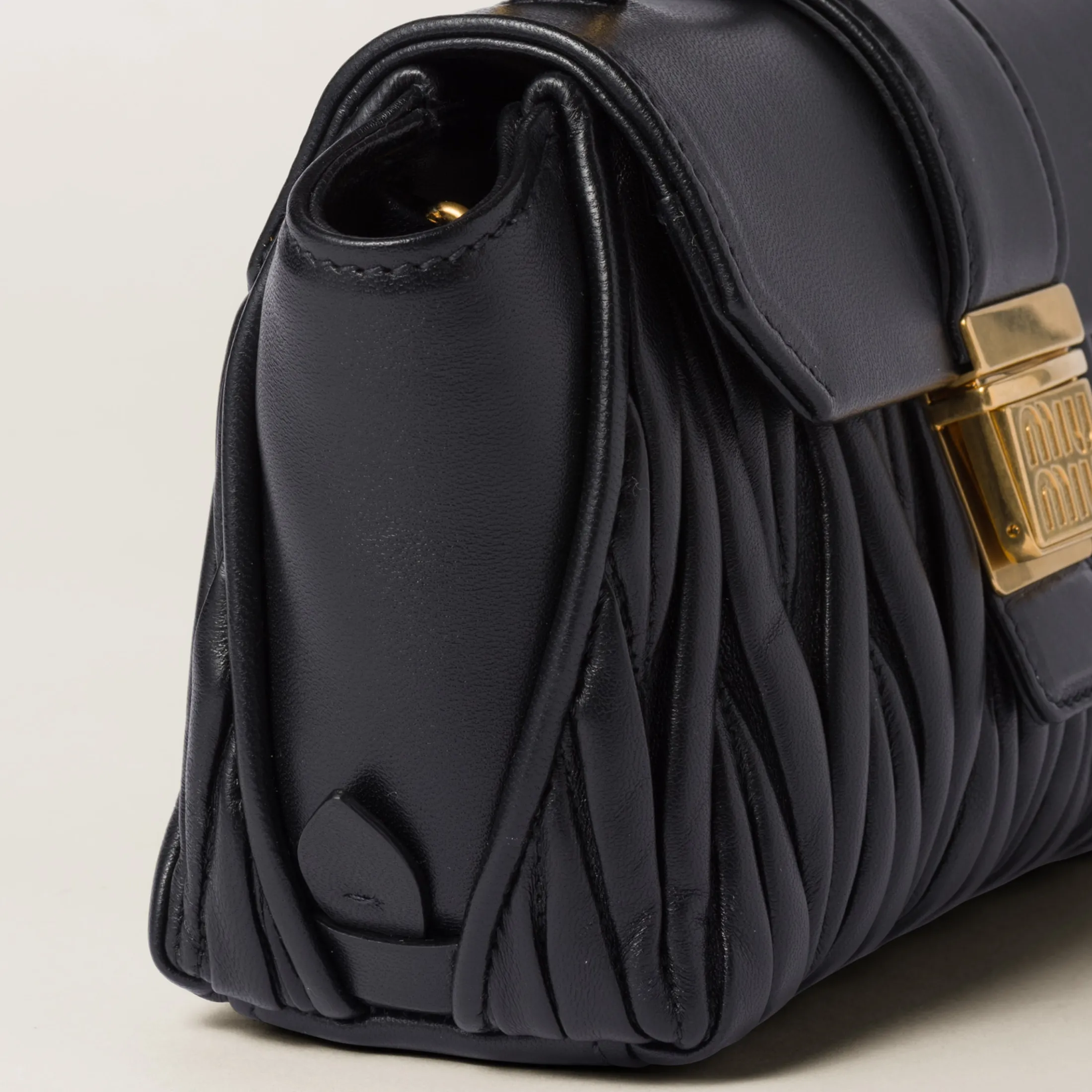 Black Matelassé Nappa Leather Mini-bag | Miu Miu