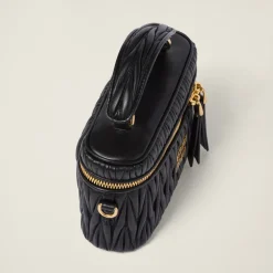 Black Matelassé Nappa Leather Shoulder Bag | Miu Miu