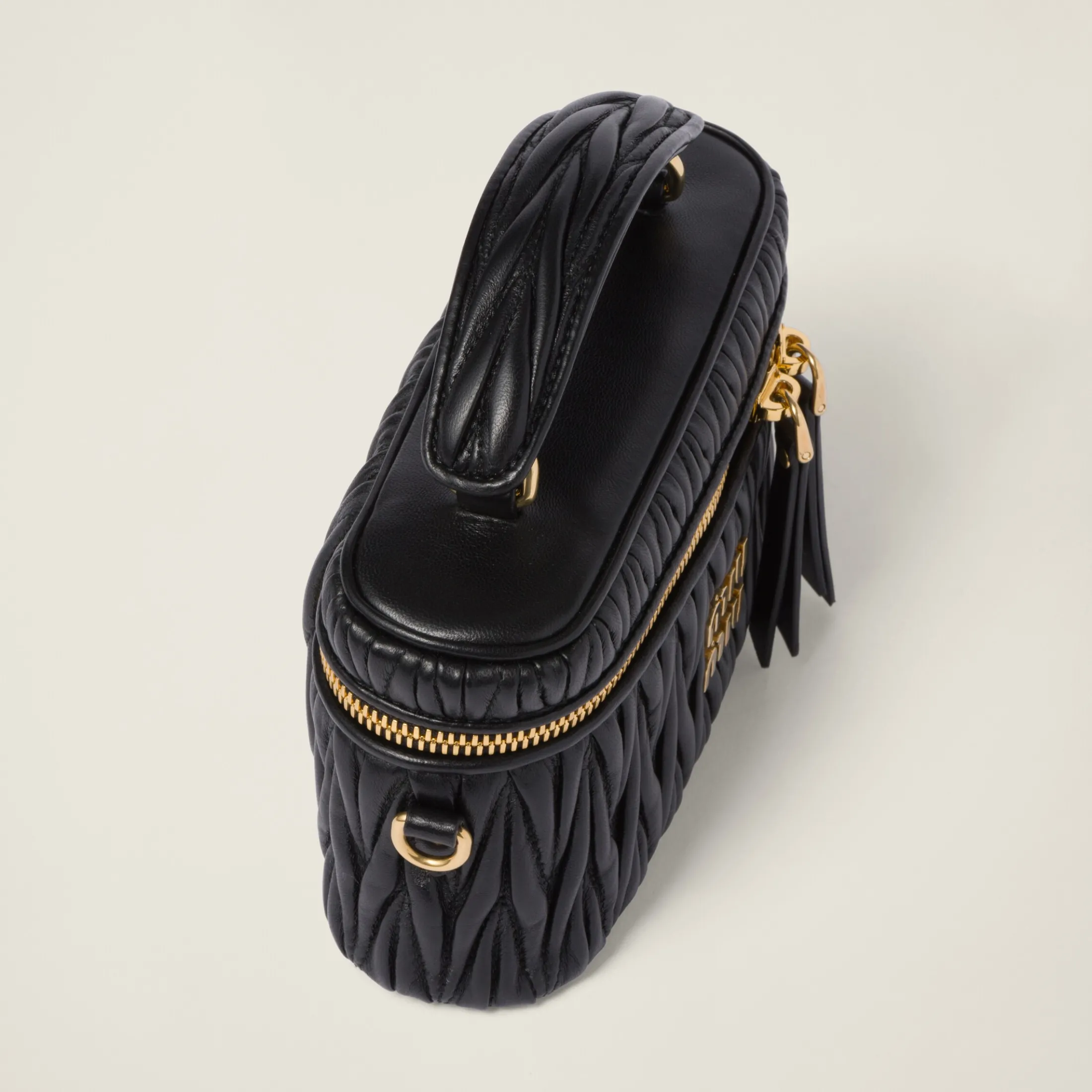 Black Matelassé Nappa Leather Shoulder Bag | Miu Miu