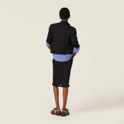 Black Matelassé Skirt | Miu Miu