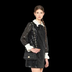 Black Miu Crystal Cloqué Nappa Leather Bag | Miu Miu
