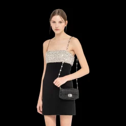 Black Miu Crystal Nappa Leather And Crystal Mini-bag | Miu Miu