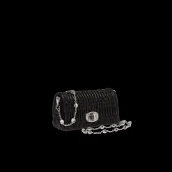 Black Miu Crystal Nappa Leather And Crystal Mini-bag | Miu Miu