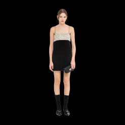 Black Miu Crystal Nappa Leather And Crystal Mini-bag | Miu Miu