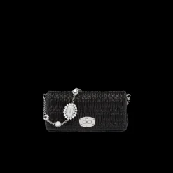 Black Miu Miu Iconic Crystal Cloqué Nappa Leather Bag | Miu Miu
