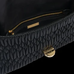Black Miu Miu Iconic Crystal Cloqué Nappa Leather Bag | Miu Miu