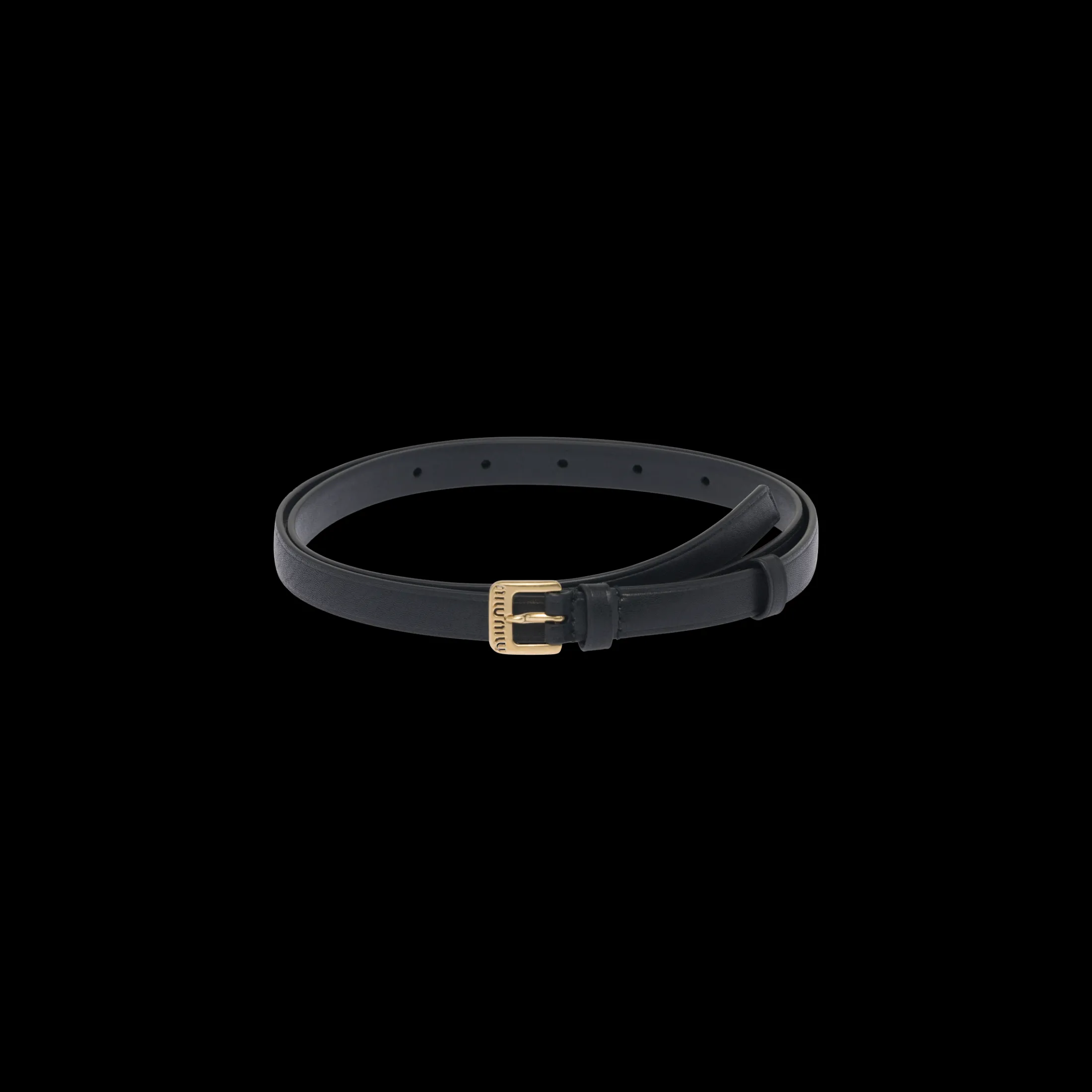 Black Nappa Leather Belt | Miu Miu