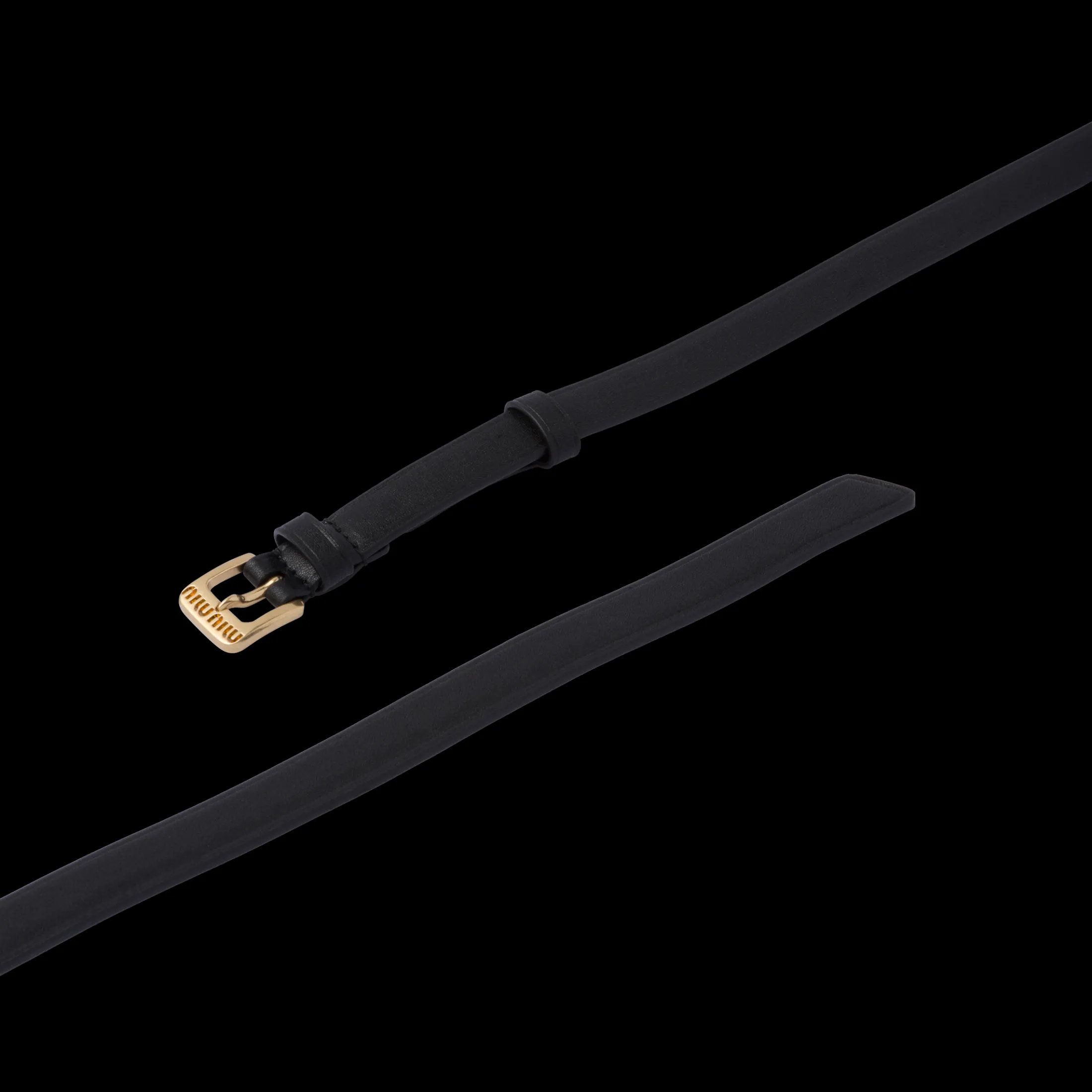 Black Nappa Leather Belt | Miu Miu