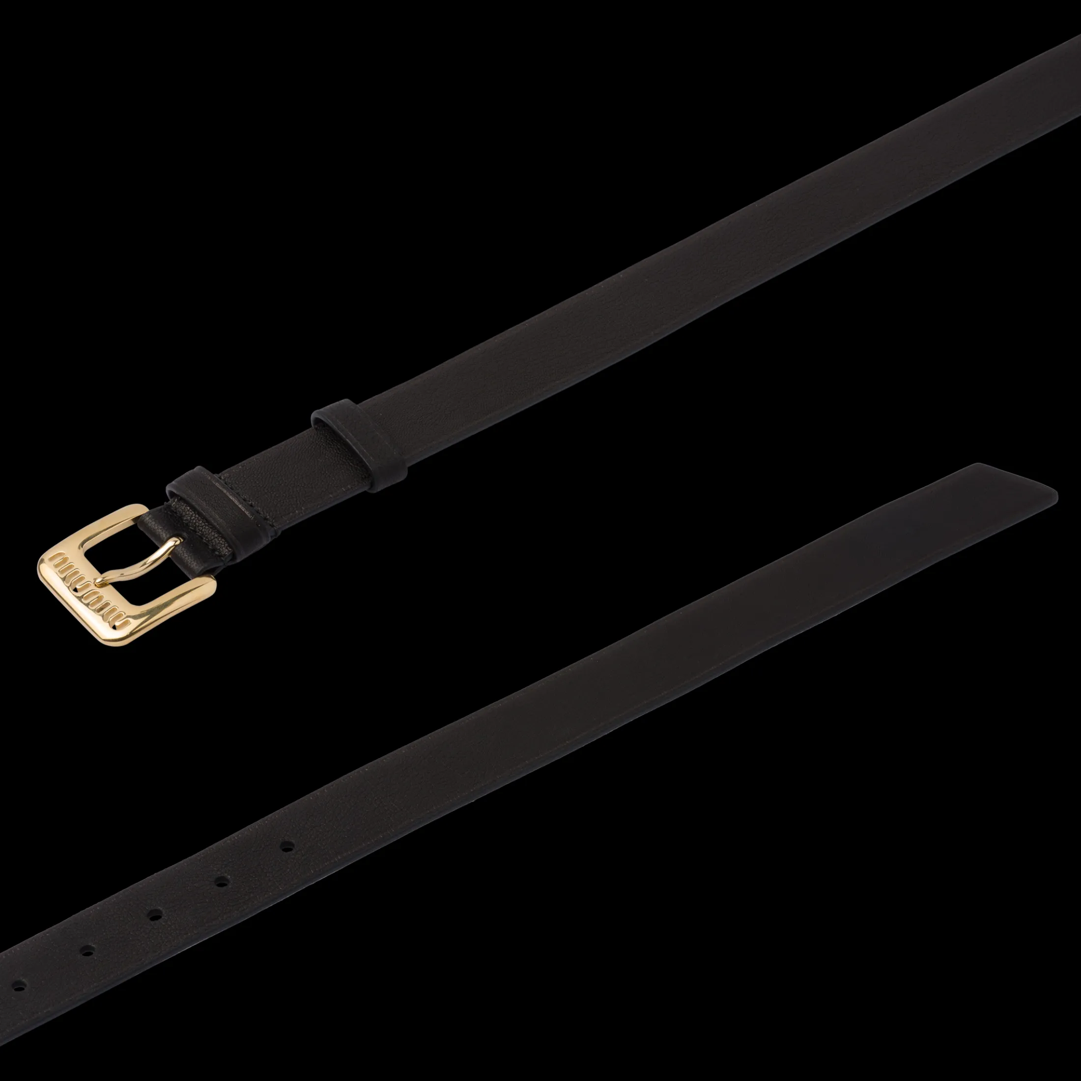 Black Nappa Leather Belt | Miu Miu