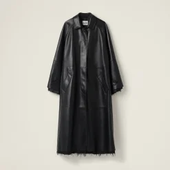 Black Nappa Leather Coat | Miu Miu