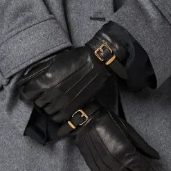 Black Nappa Leather Gloves | Miu Miu