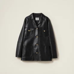 Black Nappa Leather Jacket | Miu Miu