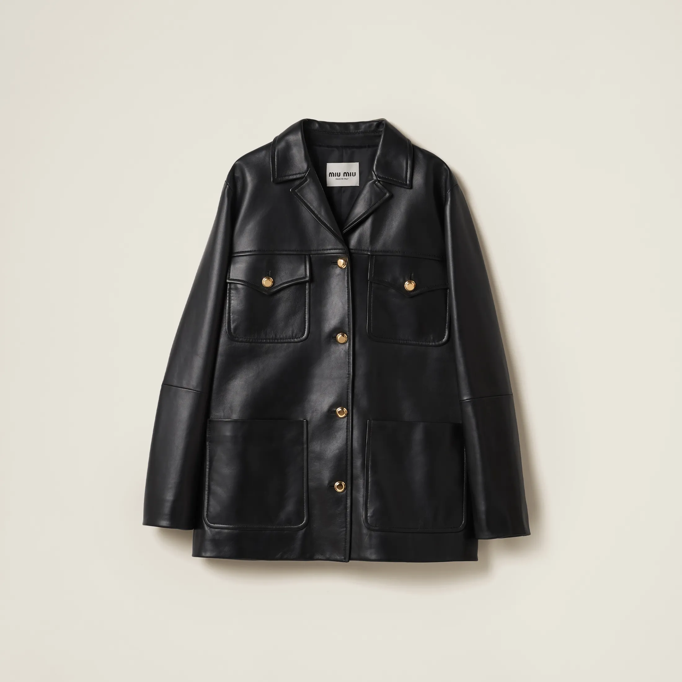 Black Nappa Leather Jacket | Miu Miu