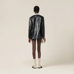Black Nappa Leather Jacket | Miu Miu