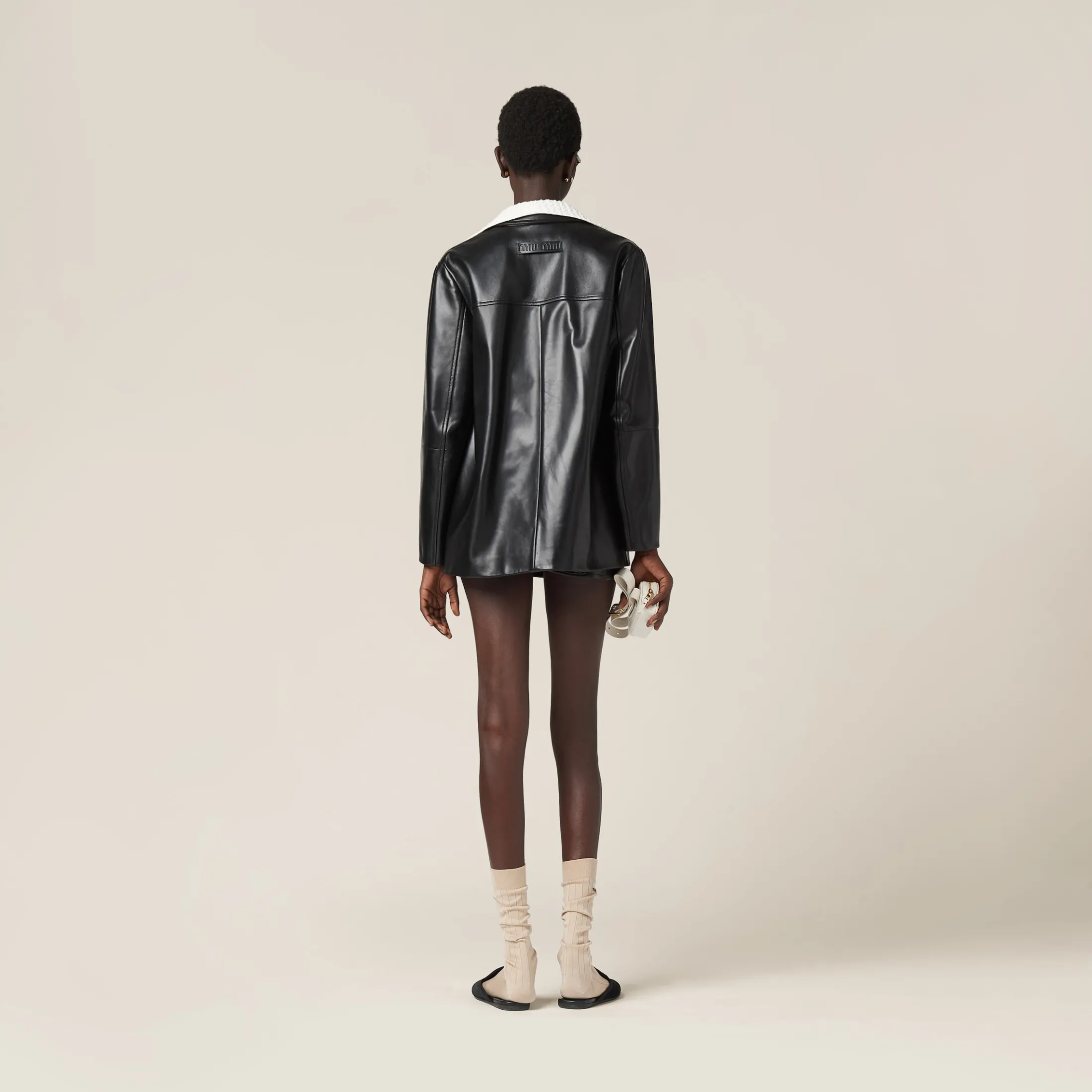 Black Nappa Leather Jacket | Miu Miu