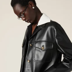 Black Nappa Leather Jacket | Miu Miu